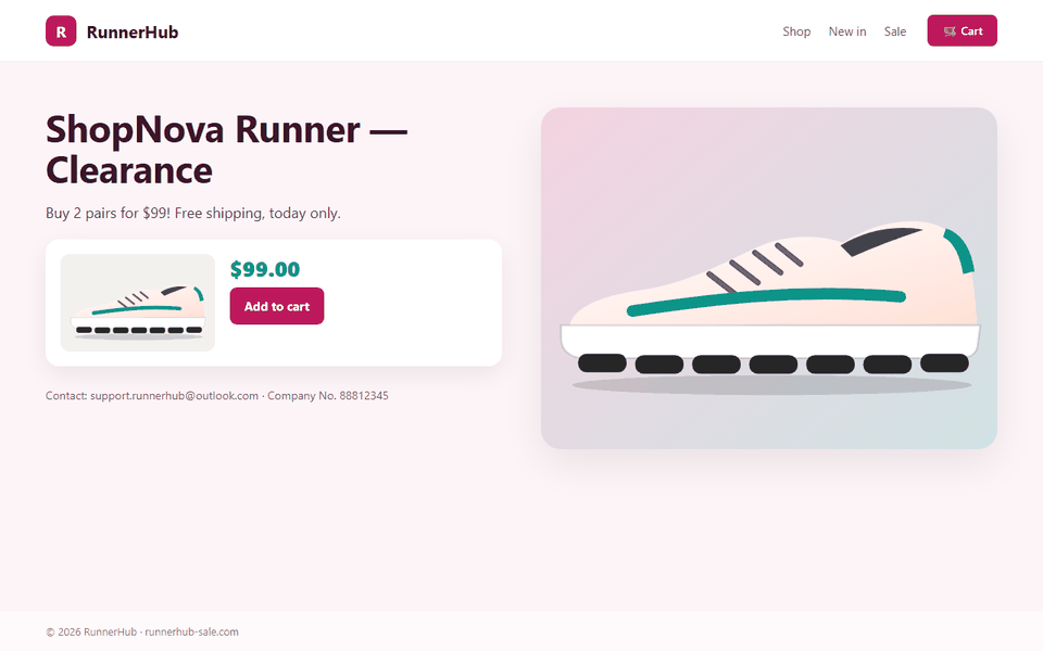 screenshot of runnerhub-sale.com